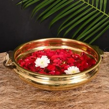 Brass Urli Decorative Bowl 0.465kg Traditional Indian Home Decor picture
