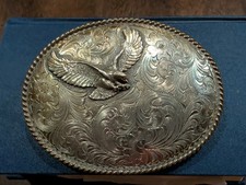 Vintage Sterling Silver Silverado Belt Buckle picture