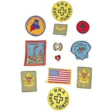 ​Vintage BSA Boy Scouts Patch Lot Maine Camporee Pin Slide NRA Authentic VGUC picture