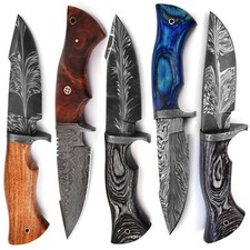 Premium Handmade Damascus Steel Knife | Razor-Sharp Hunting & Skinning Knife picture