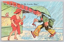 1934 E.C. Kropp Risqué Comic Postcard - 