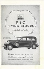1931 REO Flying Clouds Car Magazine Ad, Antique Car, 5 Passenger Sedan, NG1A picture