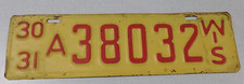 1930/31 Wisconsin truck license plate picture