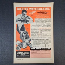 1952 Chicago School of Watchmaking At Home Lathe Staking Tool Vintage Print Ad picture