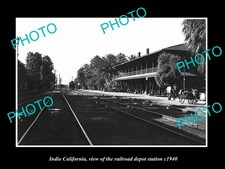 Indio California The Railroad Depot Station c1940 Old Large Historic Photo picture