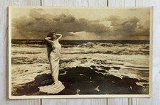RPPC Oranotypie NPG Beautiful Ethereal Woman Posing By Ocean Scene Mermaid picture