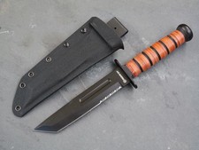 13” Tanto Combat Knife Military Marines Kydex Sheath Horizontal Carry Black Kbar picture