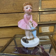 Josef Originals Ballerina Gold Shoes Girl Blue Umbrella Parasol Pink Tutu Dress picture