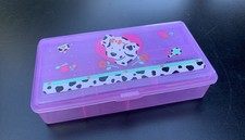 Spottie Dottie Nice Pink Plastic Pencil Box Case w Tray Vintage Sanrio *Crack* picture