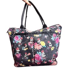 LeSportSac Disney Minnie Mouse Floral medium Tote Bag Black Multicolor picture