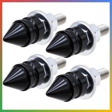 Spike License Plate Screws 4 Pcs Black Stainless Steel Bolt Decorative Anti-Thef picture