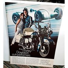 1968 1969 Harley Davidson Motorcycle Electra Glide Vintage Print Ad 60s Original picture