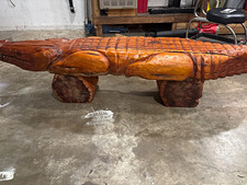 Bartons Hand-Carved Wooden Alligator Antique Very Rare. picture