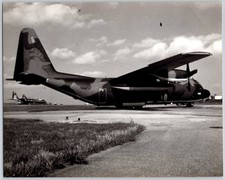Vietnam War MAC C-130 Hercules Aircraft Original Photograph B&W Airfield picture