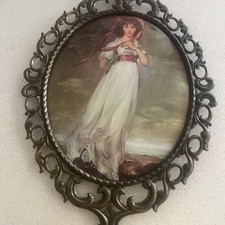 Vintage J.I.C. New York Pinky Print Cast Metal Convex Glass Italy Pinkie picture