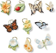Lenox Butterfly Meadow Miniature Tree Ornaments 10 PC Dragon Fly Lady Bug NEW picture