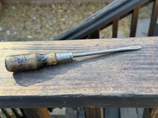 Vintage Great Neck 9” Flat Head Screwdriver - Wood Handle Made In USA picture