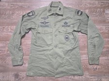 Vintage OG 507 Named Patched 101st Airborne. CW4. Rigger. Jump Master. Shirt picture