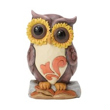 Jim Shore OWL ON LOG MINI HARVEST FIGURINE 6018094 NEW picture