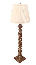 Vintage Mid Century Modern Twisted Barley Column Table Lamp Brass made Hong Kong picture
