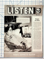 1939 RCA LISTEN Radio's Service to Religion 4-Page Ad Ephemera picture