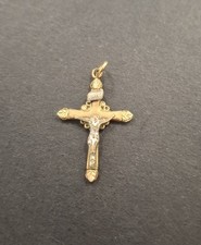 Antique 14kGF W/10k Trim Crucifix Cross Pendant picture