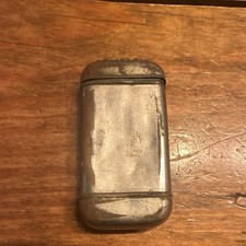 Antique Vintage Metal Hinged Match Safe Vesta Case, Silver Tone, Embossed picture