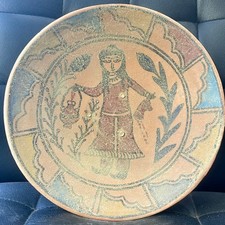 Wonderful Large Ancient Islamic Kashan Ceramic Glazed Pottery Bowl picture