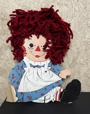 Vintage 1974 Raggedy Ann Bobbs Merrill Cardboard Wall Decor Yarn Hair 12” picture