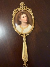 Antique 19th C. Porcelain Portrait Boy Jesus After Heinrich Hofmann Ornate Han picture