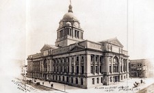 1907 Allen County Court House Fort Wayne Indiana J E Beach RPPC Postcard picture