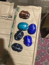 Mixed set of 6 Egyptian pharaonic scarabs, handcrafted high quality scarabs picture