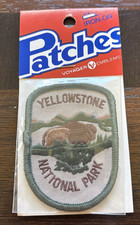 Vintage Yellowstone National Park  Bison Souvenir Voyager Iron-on Patch Badge picture