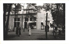 Social Gathering at Modern Building RPPC Real Photo Postcard 1920s Unposted picture
