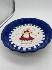 Vtg Gooseberry Patch Pie Dish Plate Angel by Midwest of Cannon Falls 10.25