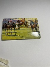 Vintage Keeneland Race Track Race Art Impressionistic Riders Horses Matchbook picture