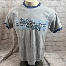 Vintage Bacardi Rum XL Ringer T-Shirt Bat Logo Cotton picture