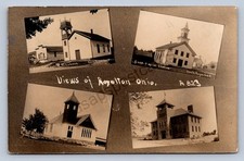 J87/ North Royalton Ohio RPPC Postcard c1910 Leiter 4View Church School 1932 picture