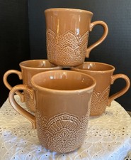 The Pioneer Woman Vintage Lace Caramel Ceramic Mug Set Of 4 picture