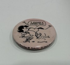 Vintage 1968 Peanuts Pin I Kissed A Crabby Face Lucy & Snoopy Simon Simple Orig. picture