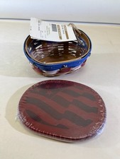 Longaberger Basket w Lid 2002 American Celebration Stars & Stripes Red New DS51 picture