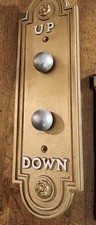 Antique Cast Iron Elevator Call Button Box Vintage Industrial Salvage Art Deco picture