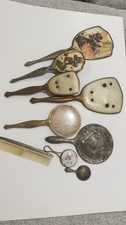 Vintage Hand Mirror Vanity Set Lot Ornate Floral Mirrors Comb Antique Style 9 Pc picture