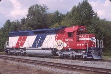 Original Slide- ATSF Santa Fe SD45-2 5704 FRESH Bicentennial At Spencer,NC 8/26 picture