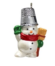 Hallmark Thimble Snowman - 11th in Series Ornament 1988 QX4054 - Worn Box picture