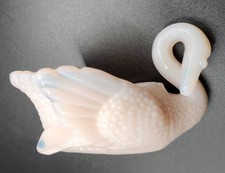 Cambridge Glass Crown Tuscan Pink Swan Open Salt Cellar 1940s picture