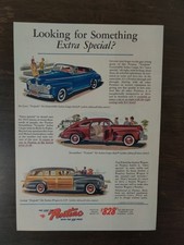 Vintage 1941 Pontiac Torpedo Six Print Advertisement Woodie Wagon Convertible picture
