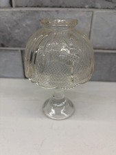 VTG 2pc Fairy Lamp Floral Lace Tiara Glass Candle Holder Pedestal Cottagecore 6