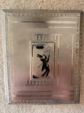 Fabulous Evans Art Deco Cigarette Case - Smoking Man in Top Hat picture