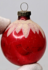 Vintage pre WWII Glass Mica SNOW CAP BALL Christmas Ornament Franke picture